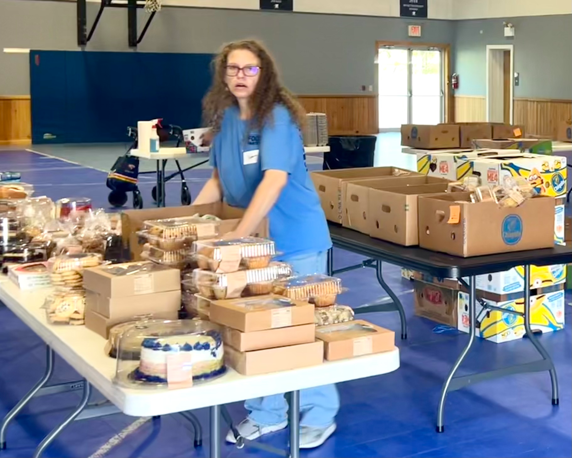 Staffing the desserts table at the Rock Church location