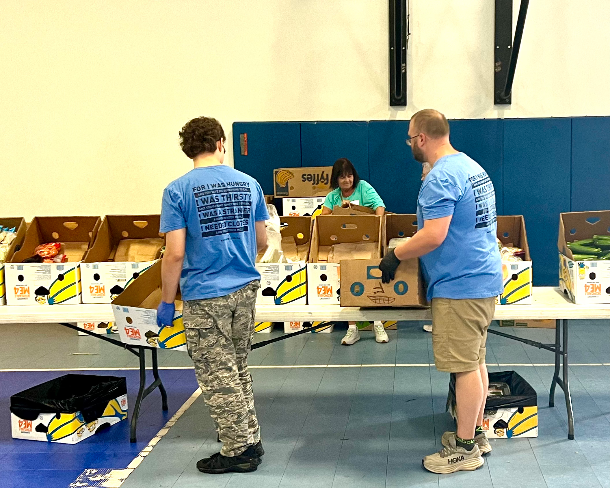  Filling food boxes at the Rock Church Location